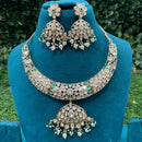 Amoliya Jewels Classic Polki Kundan Stone Choker Necklace Set