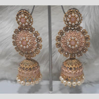 Infinity Jewels Gold Plated Crystal Stone And Meenakari Jhumki Earrings