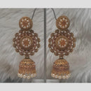 Infinity Jewels Gold Plated Crystal Stone And Meenakari Jhumki Earrings