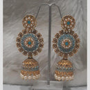 Infinity Jewels Gold Plated Crystal Stone And Meenakari Jhumki Earrings