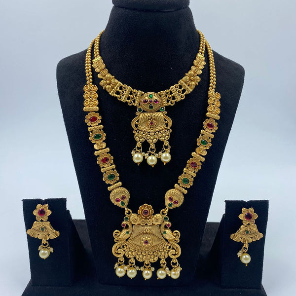 The Fashion Jewels Gold Plated Pota Stone And Beads Necklace Combo