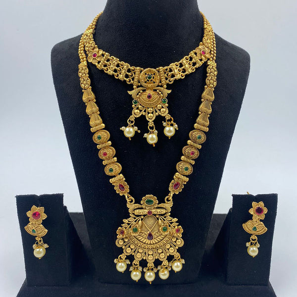 The Fashion Jewels Gold Plated Pota Stone And Beads Necklace Combo