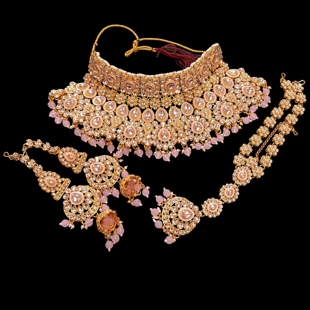 The Fashion Jewels Gold Plated Kundan And Beads Necklace Set