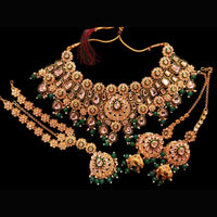 The Fashion Jewels Gold Plated Kundan Stone And Beads Necklace Set