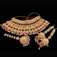The Fashion Jewels Gold Plated Kundan Stone And Beads Necklace Set