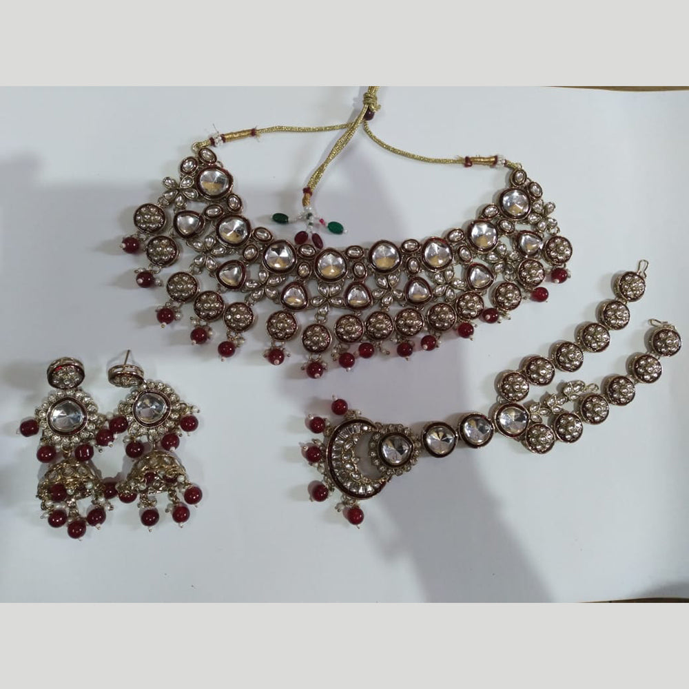 The Fashion Jewels Royal Kundan Pearl And Beads Necklace Set