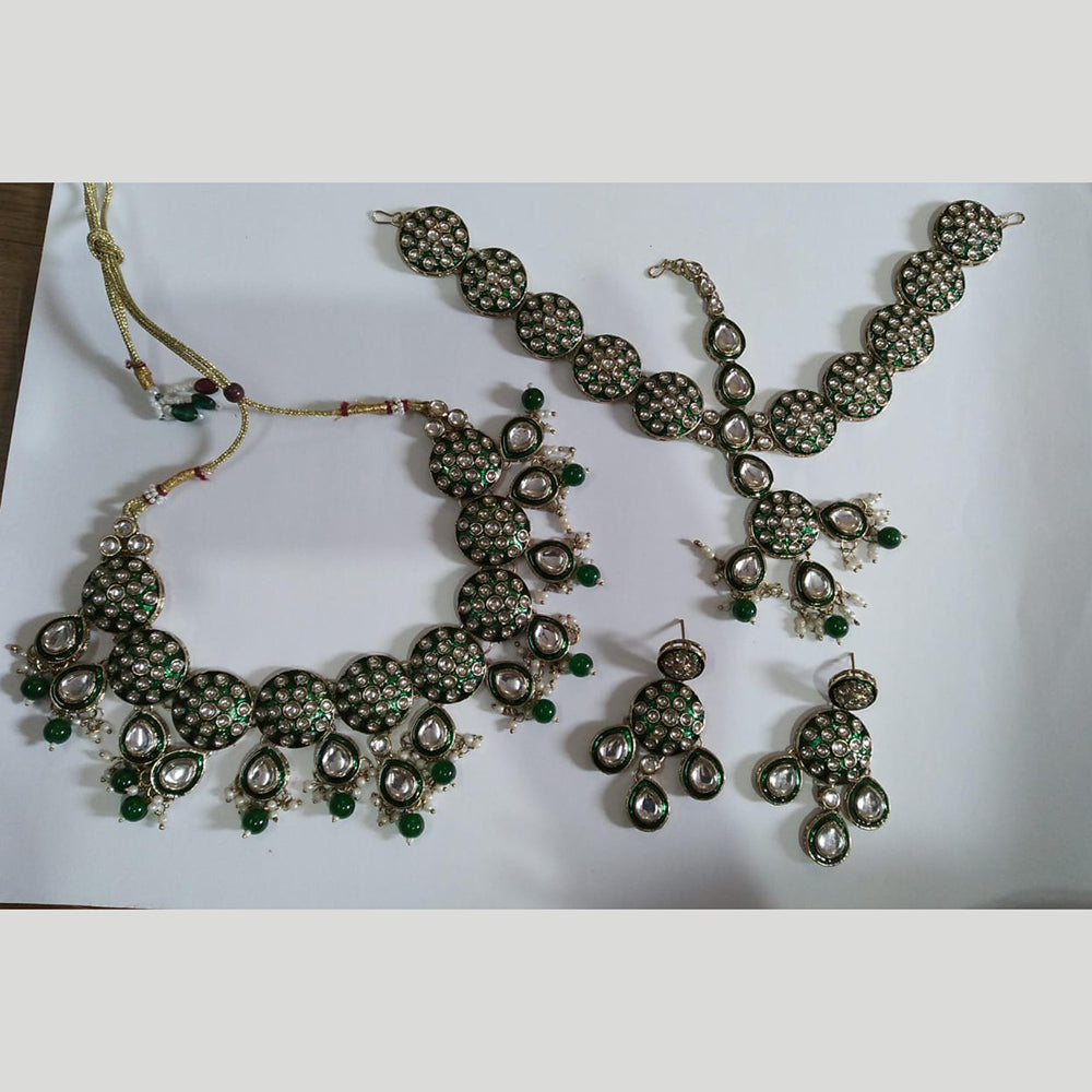 The Fashion Jewels Royal Kundan Pearl And Beads Necklace Set