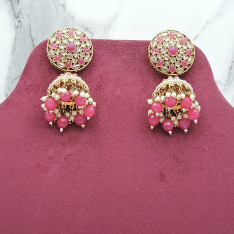 Anjali Jewellery Gold Plated Pearl And Beads Jhumki Earrings