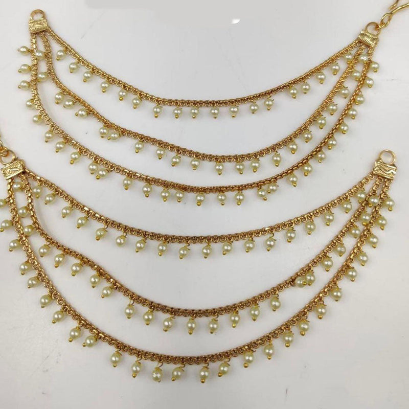 Anjali Jewellery  Gold Plated Multi Layer Pearl Kanchain