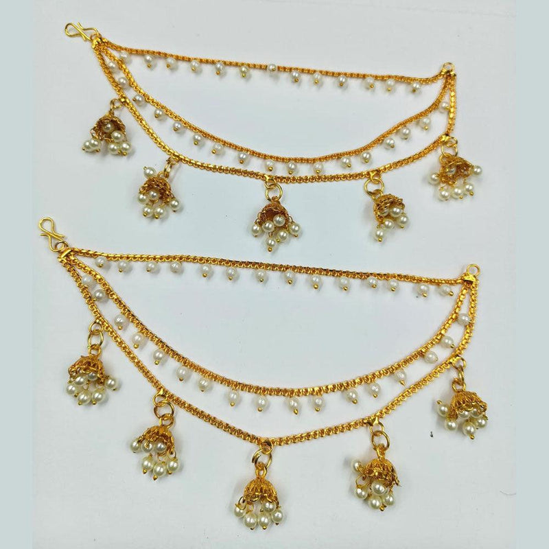 Anjali Jewellery  Gold Plated Multi Layer Pearl Kanchain