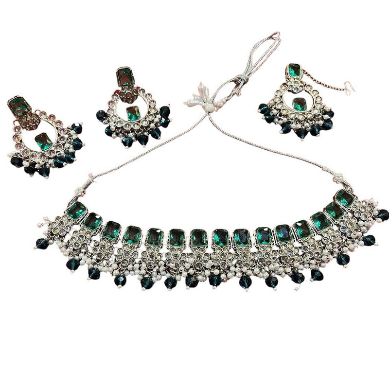 Anjali Jewellery Crystal Stone And Beads Necklace Set