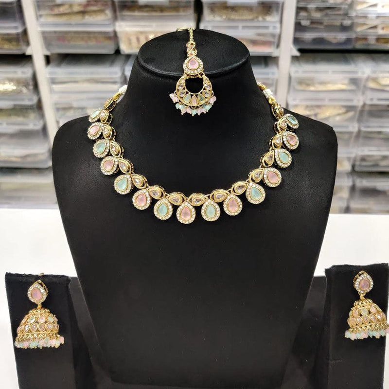 Anjali Jewellery Gold Plated Crystal Stone Necklace Set