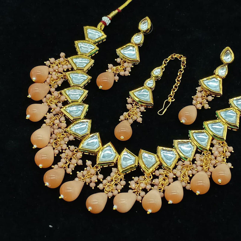 Anjali Jewellery Gold Plated Kundan Stone And Pearls Necklace Set