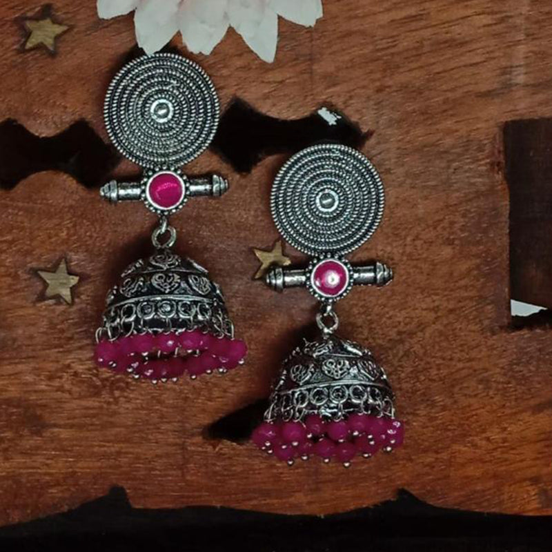 Anjali Jewellery Oxidised Plated Jhumki Earrings