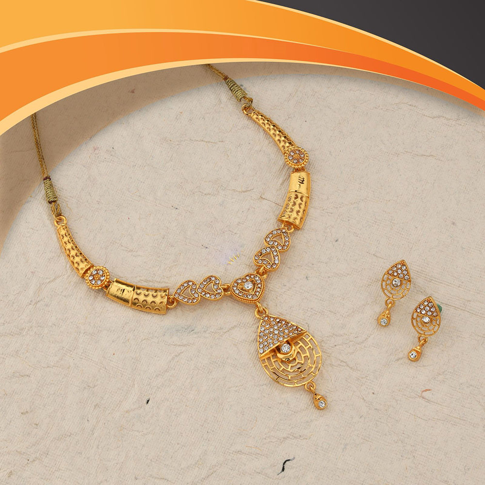 Kalpna Sales Exclusive Designer Gold  Plated Austrian Stone Necklace Set