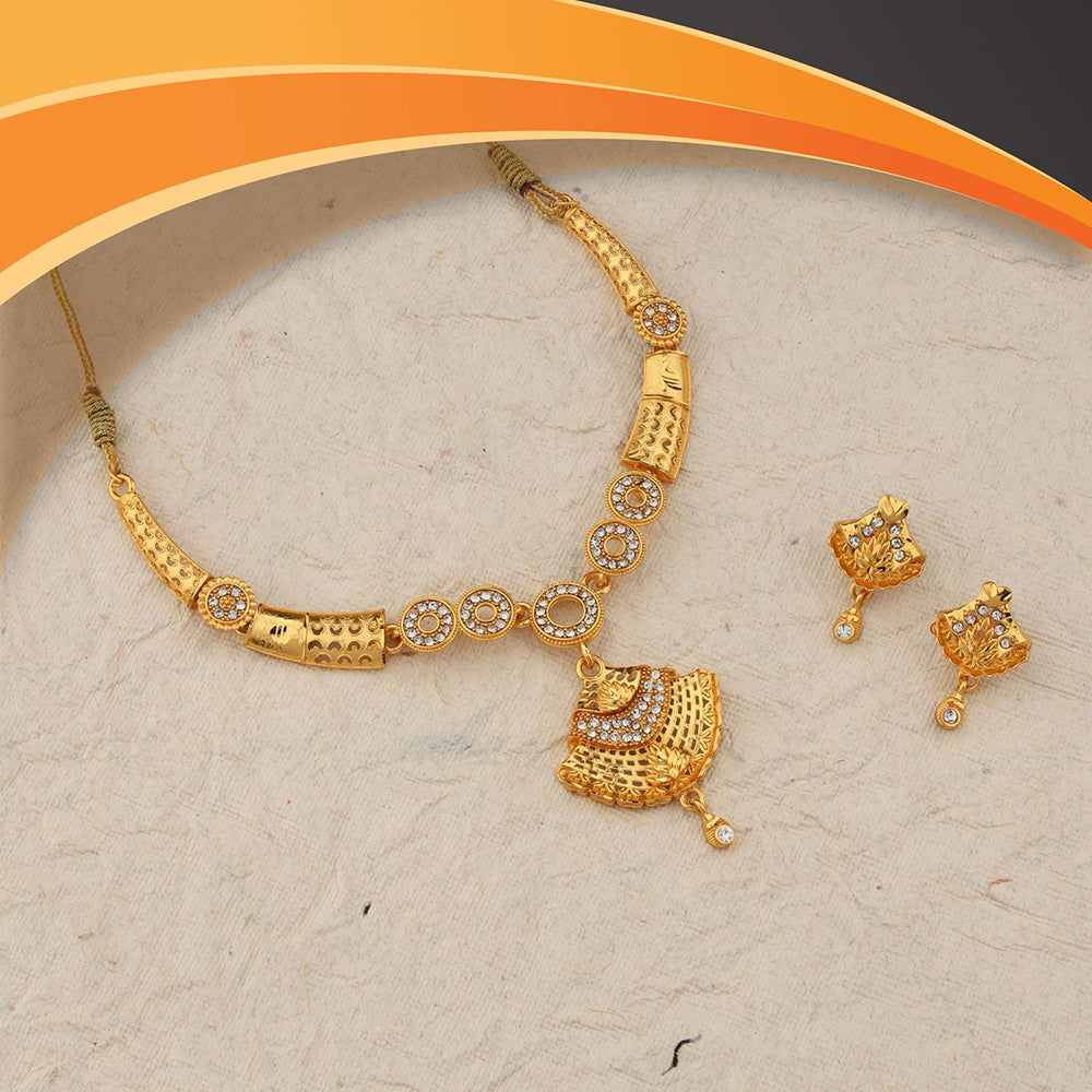 Kalpna Sales Exclusive Designer Gold  Plated Austrian Stone Necklace Set