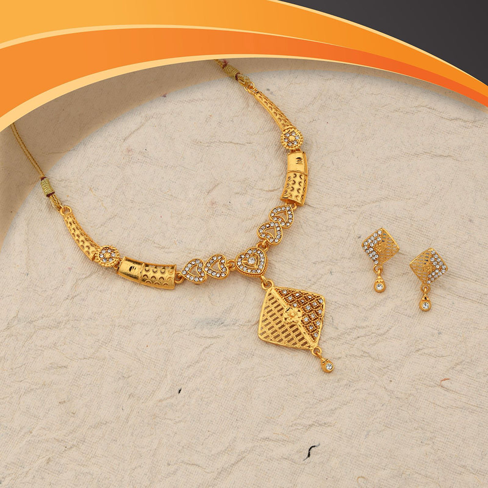 Kalpna Sales Exclusive Designer Gold  Plated Austrian Stone Necklace Set