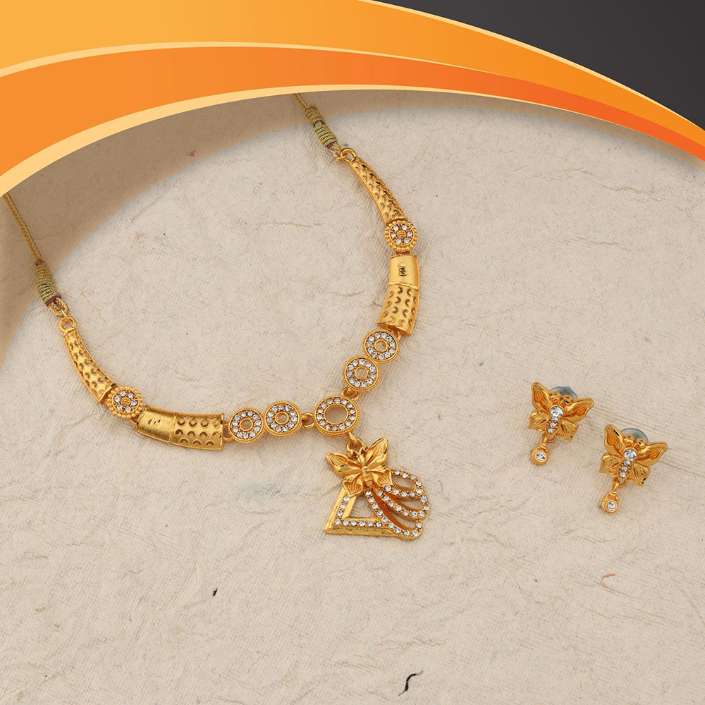 Kalpna Sales Exclusive Designer Gold  Plated Austrian Stone Necklace Set