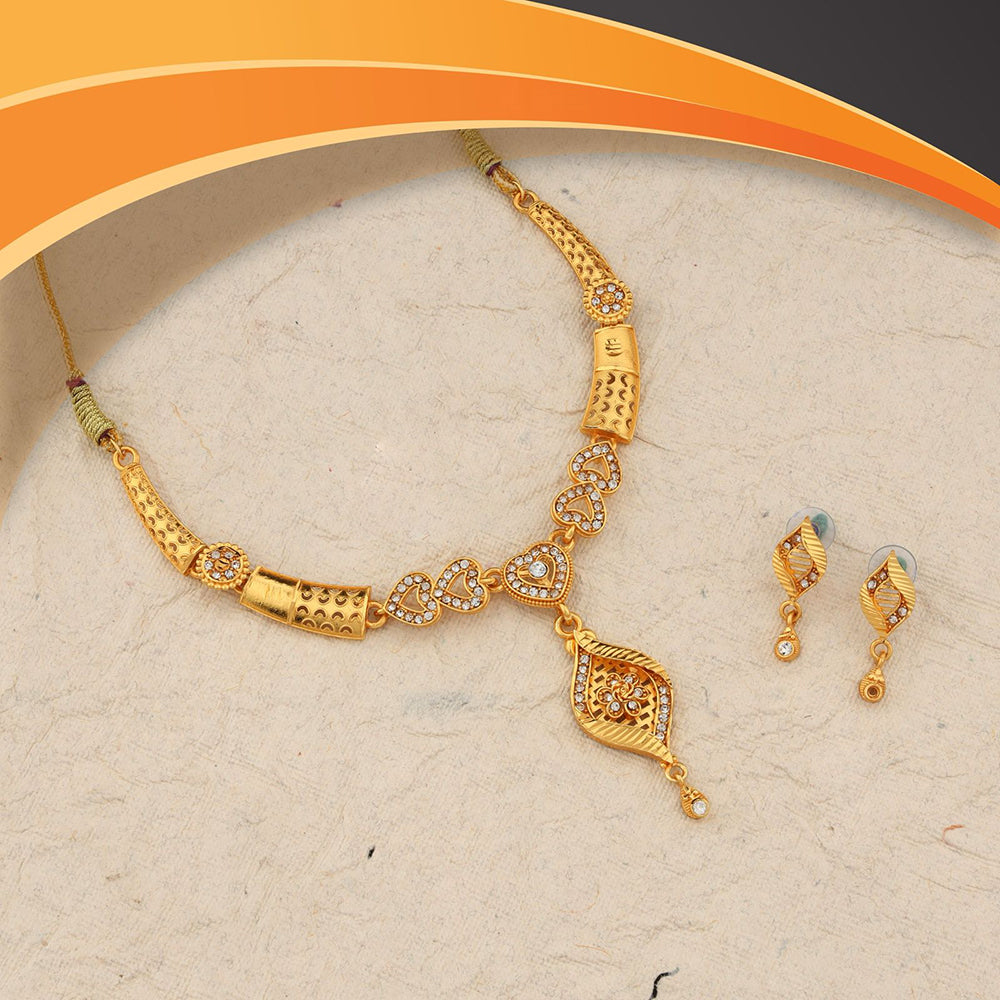 Kalpna Sales Exclusive Designer Gold  Plated Austrian Stone Necklace Set