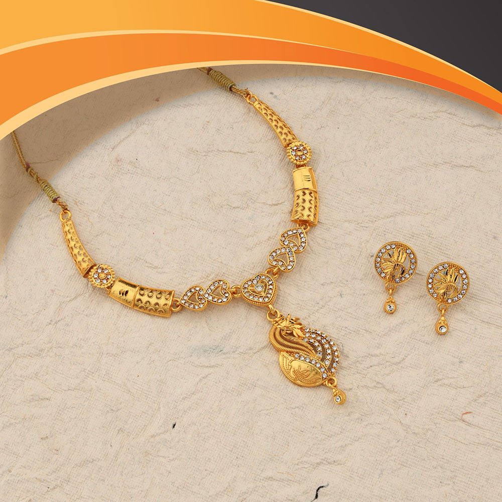 Kalpna Sales Exclusive Designer Gold  Plated Austrian Stone Necklace Set
