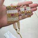 Kalpna Sales Exclusive Designer Gold Plated Kundan And Pearl Long Necklace Set