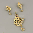 Kalpna Sales Surat Gold Plated Austrian Stone Pendant Set
