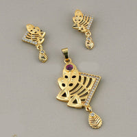 Kalpna Sales Surat Gold Plated Austrian Stone Pendant Set