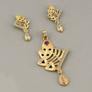 Kalpna Sales Surat Gold Plated Austrian Stone Pendant Set