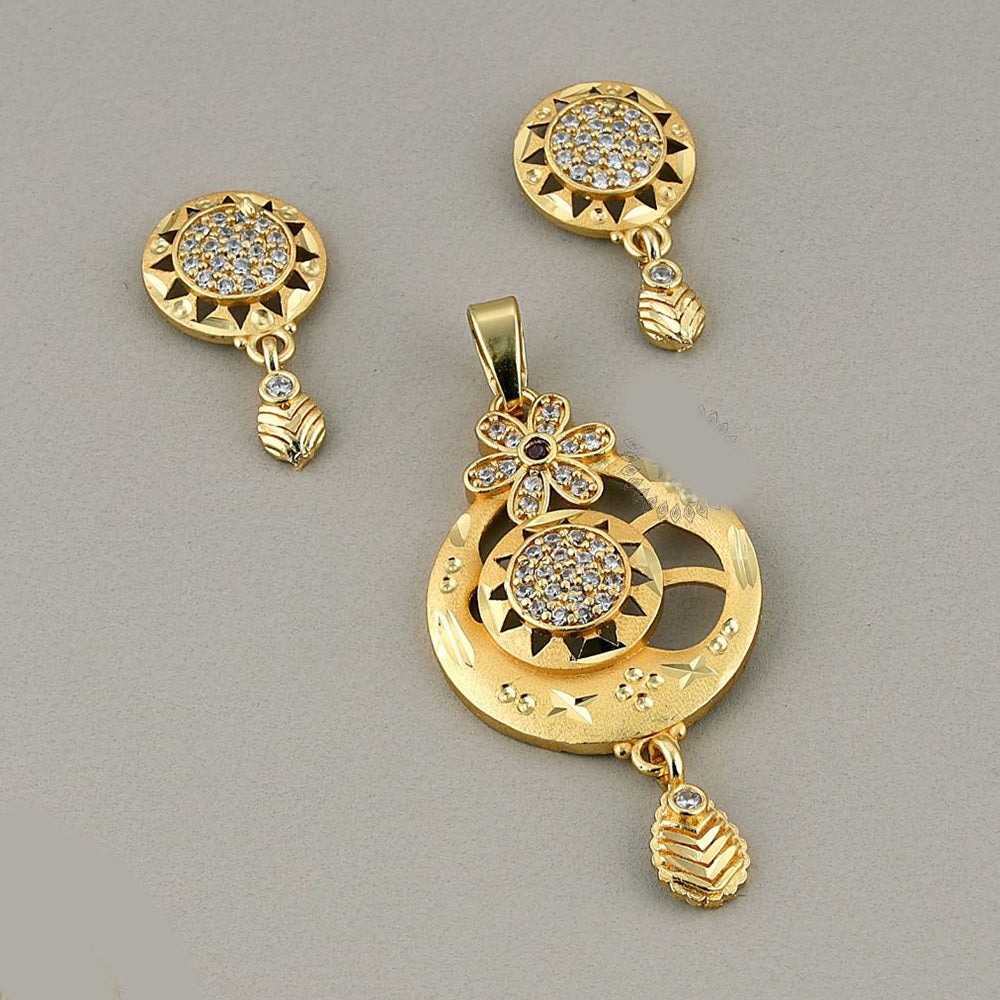 Kalpna Sales Surat Gold Plated Austrian Stone Pendant Set