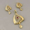 Kalpna Sales Surat Gold Plated Austrian Stone Pendant Set