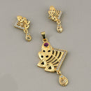 Kalpna Sales Surat Gold Plated Austrian Stone Pendant Set