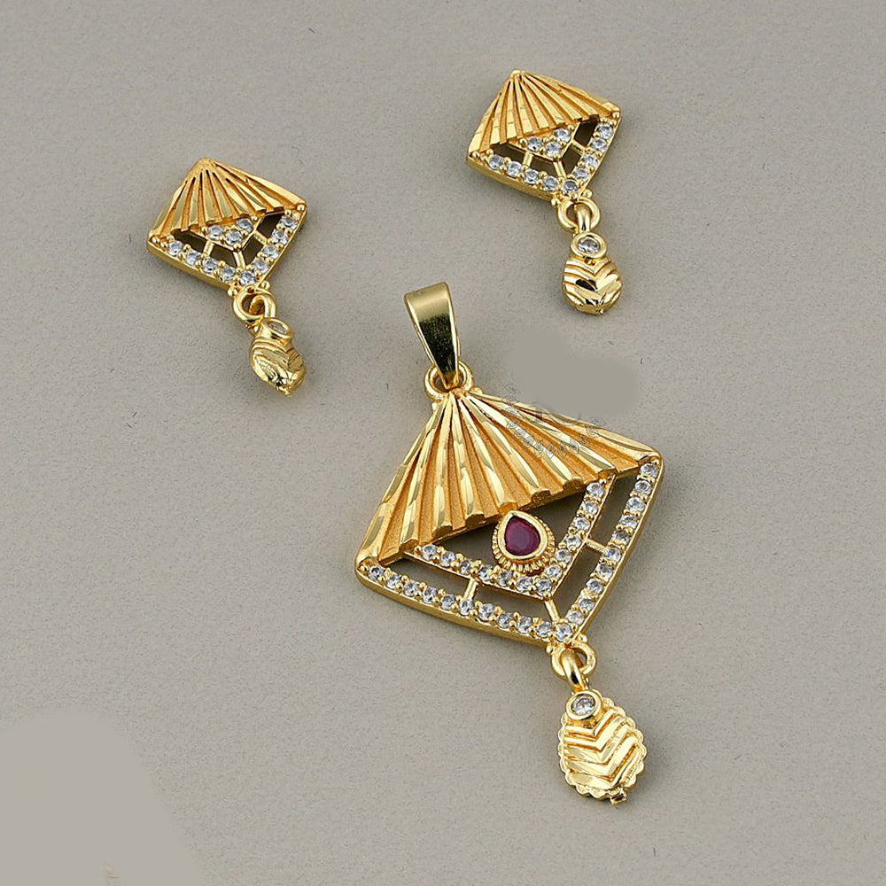 Kalpna Sales Surat Gold Plated Austrian Stone Pendant Set
