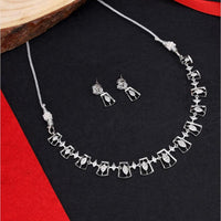 Kalpna Sales Surat Silver Plated Austrian Stone Necklace Set