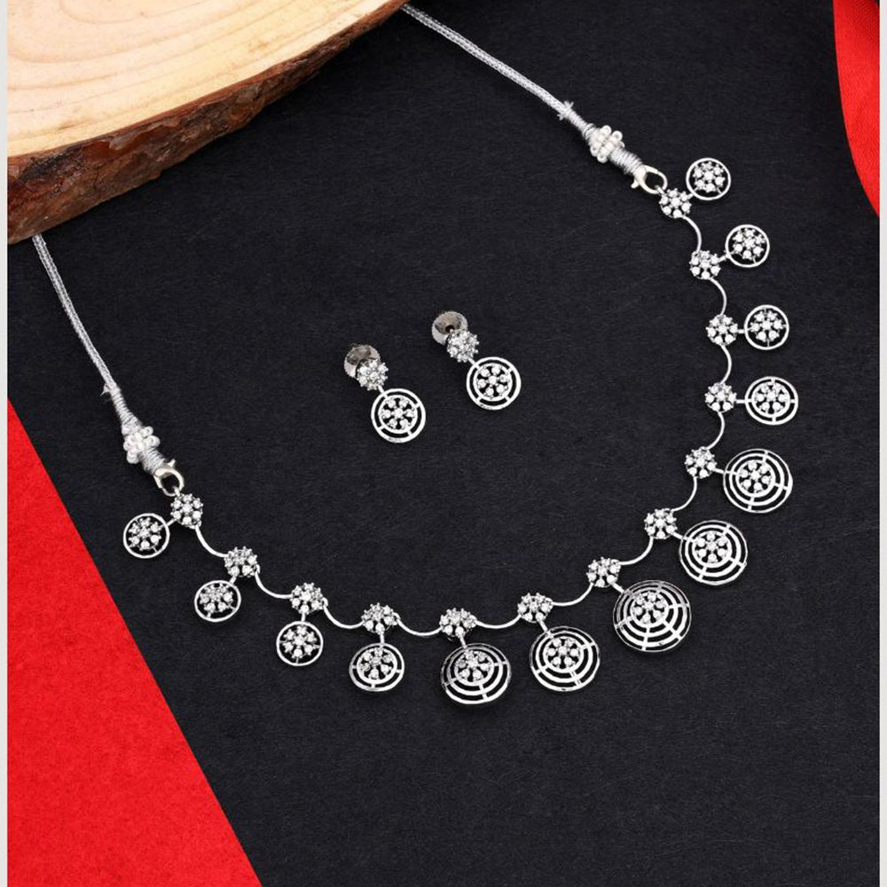 Kalpna Sales Surat Silver Plated Austrian Stone Necklace Set