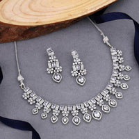 Kalpna Sales Surat Silver Plated American Diamond Necklace Set
