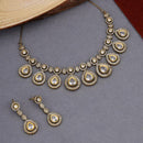 Kalpna Sales Surat Gold Plated Polki Kundan And Austrian Stone Necklace Set 