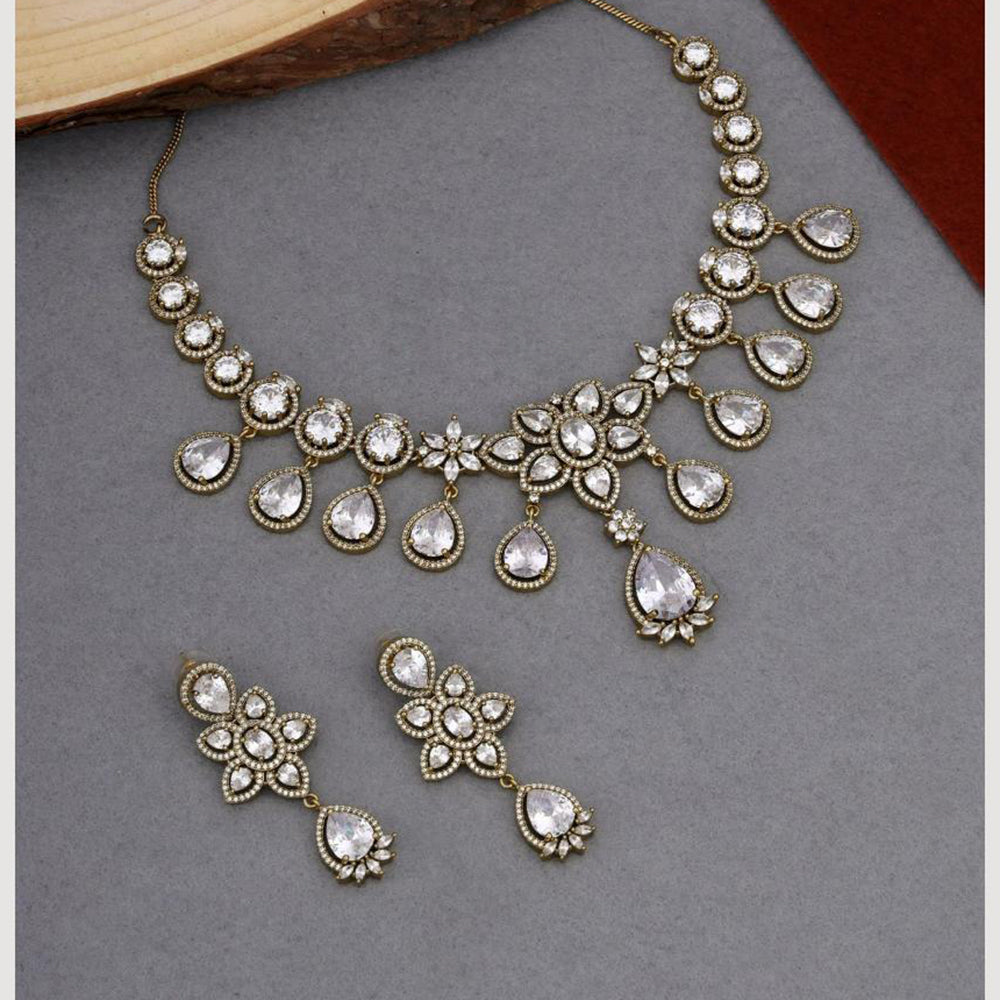 Kalpna Sales Surat Gold Plated American Diamond Necklace Set