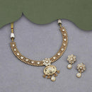 Kalpna Sales Surat Gold Plated Austrian Stone And Meenakari Necklace Set