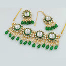 Rajwadi Collection Gold Plated Kundan Stone Pearl And Beads Necklace Set