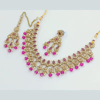 Rajwadi Collection Gold Plated Crystal Stone Necklace Set