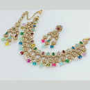Rajwadi Collection Gold Plated Crystal Stone Necklace Set
