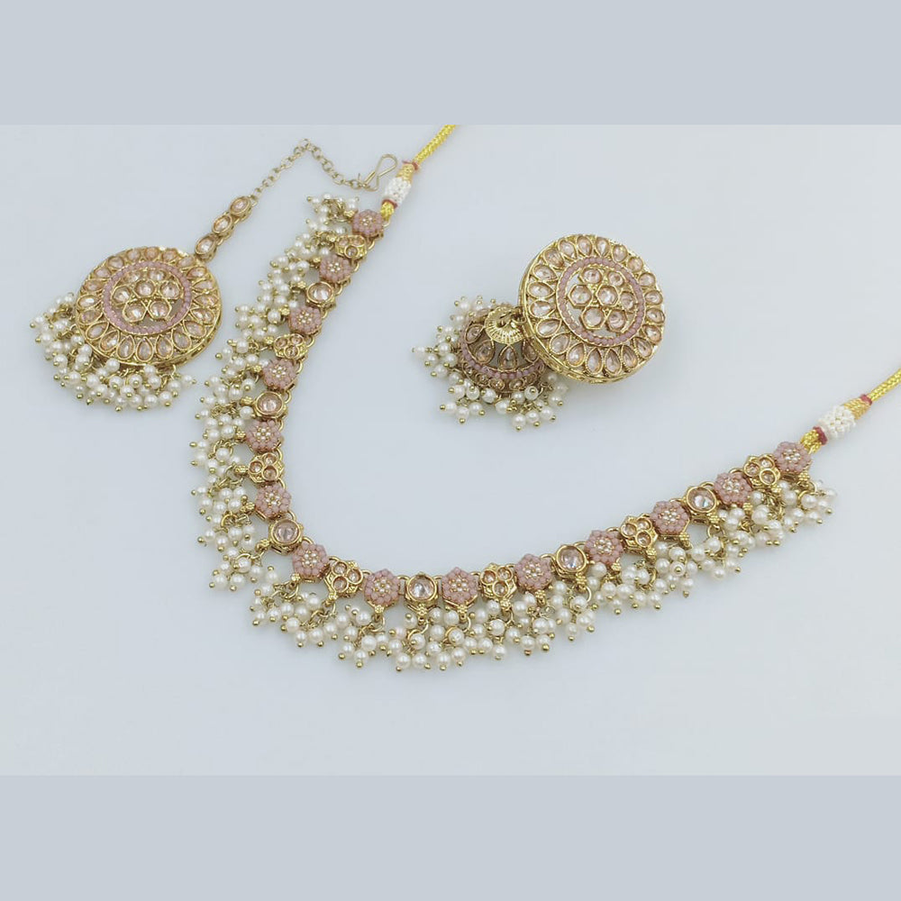 Rajwadi Collection Gold Plated Pearl Necklace Set