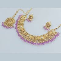Rajwadi Collection Gold Plated Pearl And Beads Necklace Set