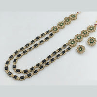 Rajwadi Collection Gold Plated Crystal Stone Long Necklace Set