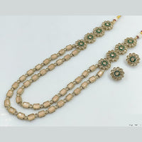 Rajwadi Collection Gold Plated Crystal Stone Long Necklace Set