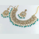 Rajwadi Collection Gold Plated Crystal Stone And Beads Necklace Set