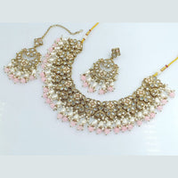 Rajwadi Collection Gold Plated Crystal Stone And Beads Necklace Set