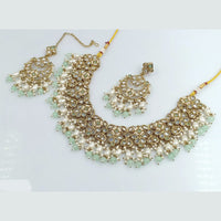 Rajwadi Collection Gold Plated Crystal Stone And Beads Necklace Set