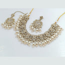 Rajwadi Collection Gold Plated Crystal Stone And Beads Necklace Set