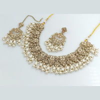 Rajwadi Collection Gold Plated Crystal Stone And Beads Necklace Set